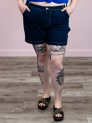 *FINAL SALE* Judy Blue | Mid Rise | Dark Wash Carpenter Shorts | Stellan