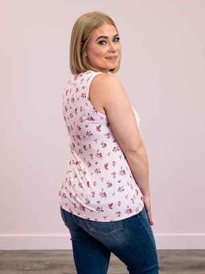 Rosie Pocket Tank | Pink Floral