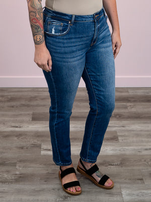 Risen Jeans | Mid Rise | Dark Wash Skinny | Nicholas