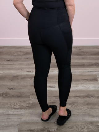 *FINAL SALE* Molly Max Sculpt Diagonal Ribbed Leggings | Black