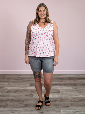 Rosie Pocket Tank | Pink Floral