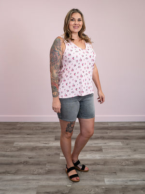 Rosie Pocket Tank | Pink Floral