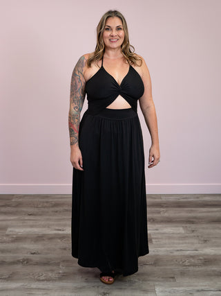 *FINAL SALE* Asha Knotted Cami Maxi Dress | Black