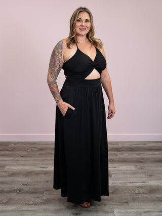 *FINAL SALE* Asha Knotted Cami Maxi Dress | Black