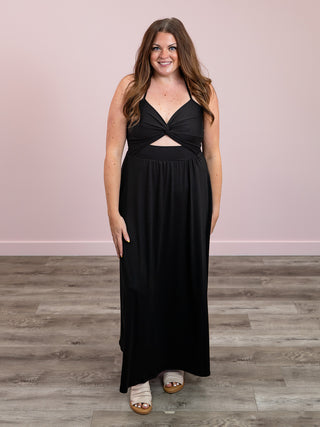 *FINAL SALE* Asha Knotted Cami Maxi Dress | Black