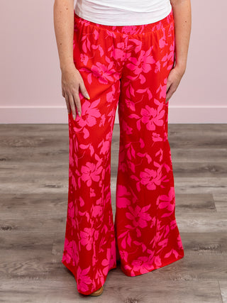 *FINAL SALE* Breezy Days Smocked Floral Pants | Red