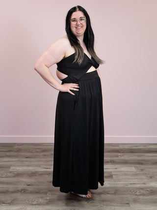 *FINAL SALE* Asha Knotted Cami Maxi Dress | Black