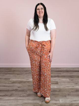 *FINAL SALE* Bahamas Paperbag Tie Waist Pants | Rust