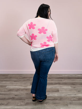 *FINAL SALE* My Crush Floral Sweater | Ivory & Pink