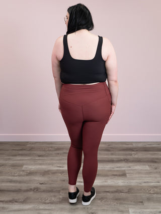 *FINAL SALE* Molly Max Sculpt Diagonal Ribbed Leggings | Burnt Umber