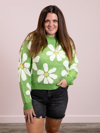 *FINAL SALE* Juliette Floral Sweater | Green