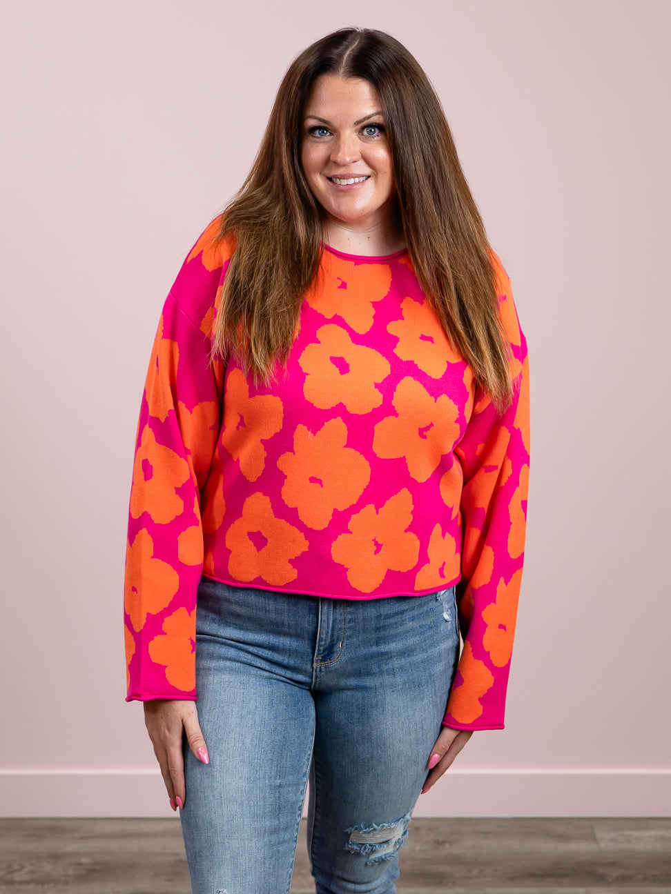 Marlow Sweater | Fuchsia & Coral