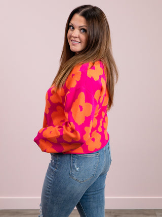 *FINAL SALE* Marlow Sweater | Fuchsia & Coral