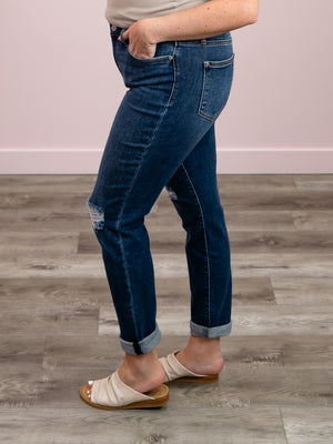 Judy Blue | Mid Rise | Dark Wash Slim | Tristan