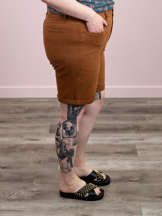 *FINAL SALE* Judy Blue | High Rise | BROWN Tummy Control Bermuda Short | Lambert