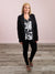 RD Style | Alexis Combination Ponte Faux Leather Blazer | Black