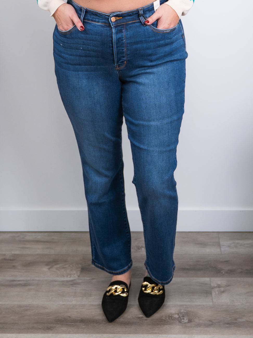 Judy Blue Kailee Full Size Tummy Control High Waisted Straight Jeans – The  Landing World