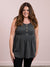 Zoey Button Front Tank | Charcoal