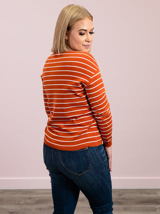 Amber Striped Sweater | Pumpkin