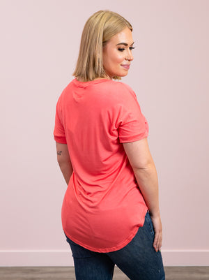 Celeste Basic Tee | Coral