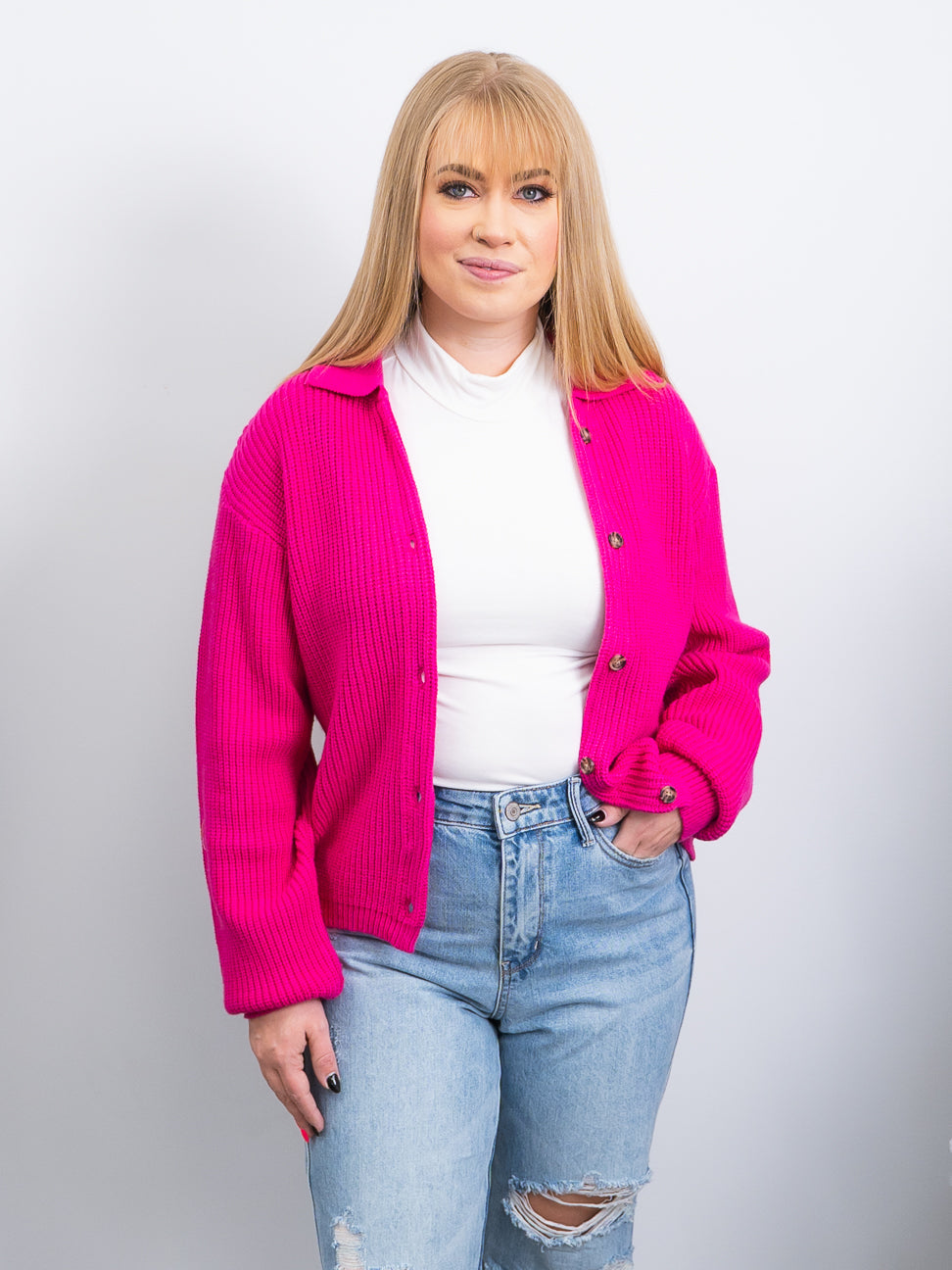 Hot pink plus size cheap sweater