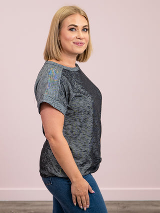 *FINAL SALE* Pack A Picnic Short Sleeve Top | Charcoal