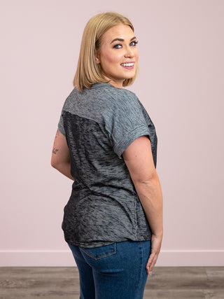 *FINAL SALE* Pack A Picnic Short Sleeve Top | Charcoal