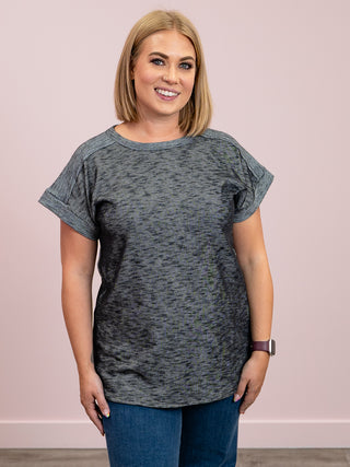 *FINAL SALE* Pack A Picnic Short Sleeve Top | Charcoal