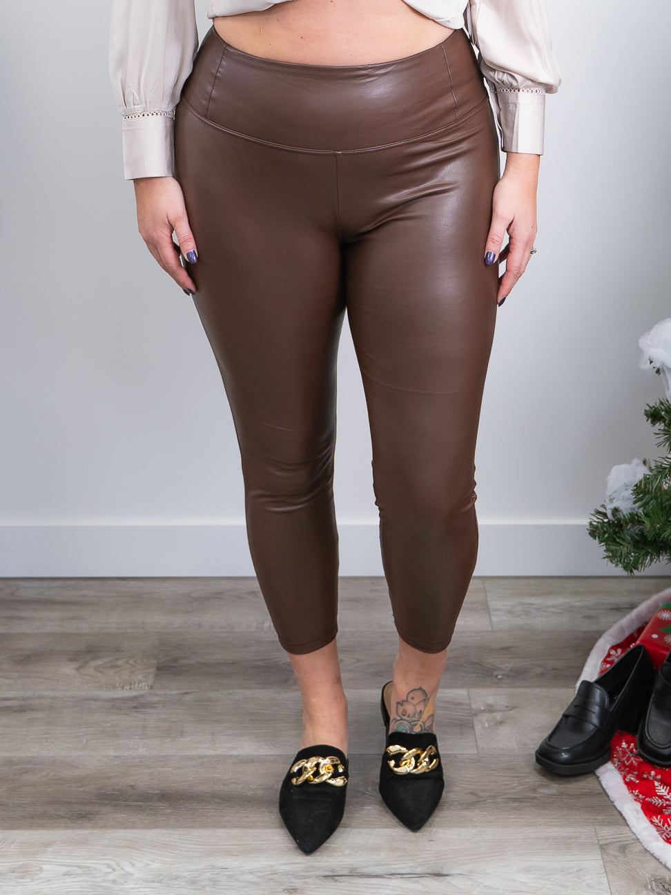 DEX, High Waisted Faux Leather Legging