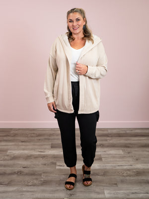 Elevated Mineral Wash Hooded Cardi | Tan