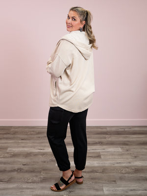 Elevated Mineral Wash Hooded Cardi | Tan