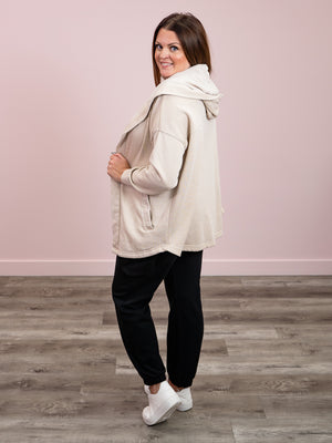 Elevated Mineral Wash Hooded Cardi | Tan