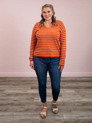 Amber Striped Sweater | Pumpkin