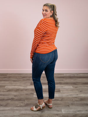 Amber Striped Sweater | Pumpkin