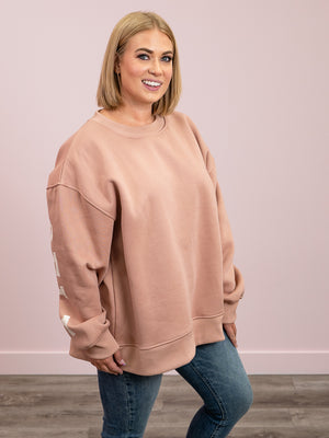 *NEW* Be Yourself Oversized Sweatshirt | Dusty Pink