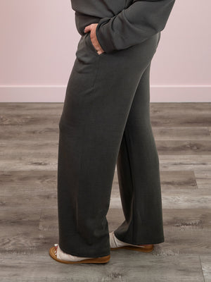 Second Skin | Victoria Super Soft Modal Wide Leg Pants | Dark Ivy