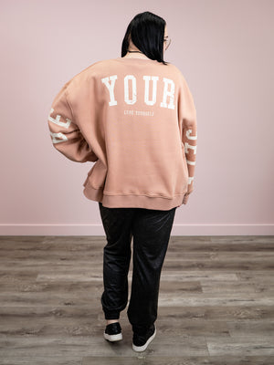 *NEW* Be Yourself Oversized Sweatshirt | Dusty Pink