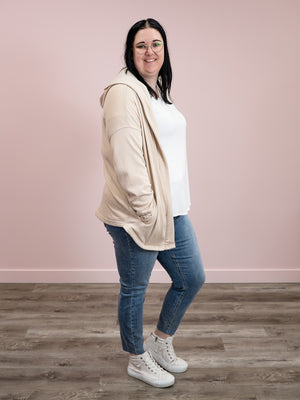 Elevated Mineral Wash Hooded Cardi | Tan