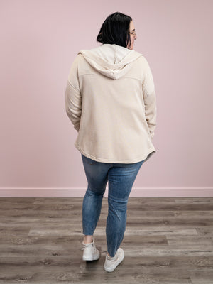 Elevated Mineral Wash Hooded Cardi | Tan