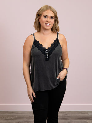 *NEW* Lacey V Neck Cami | Black