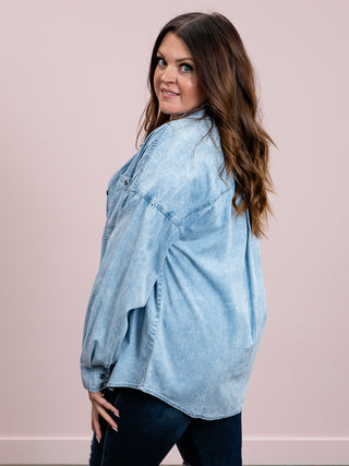 Washed Chambray Top | Light Indigo