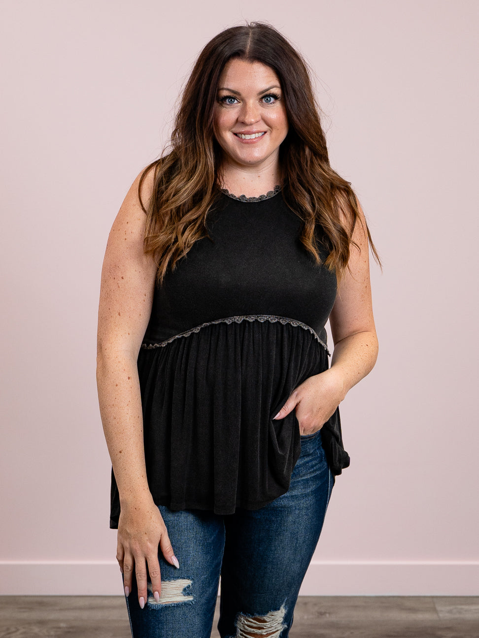 *NEW* Lucille Babydoll Top | Black