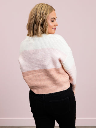 *FINAL SALE* Katy Colourblock V-Neck Cardigan | Pink