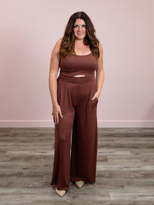 *NEW* Nadia Tank Jumpsuit | Rust Brown