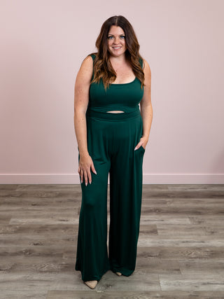 Nadia Tank Jumpsuit | Hunter Green