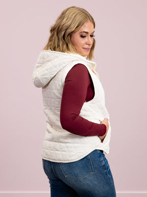 *NEW* Crystal Quilted Vest | Ivory