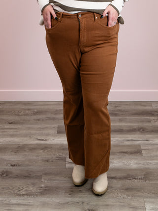 *FINAL SALE* Judy Blue | High Rise | BROWN Tummy Control Flare LONG | Dale