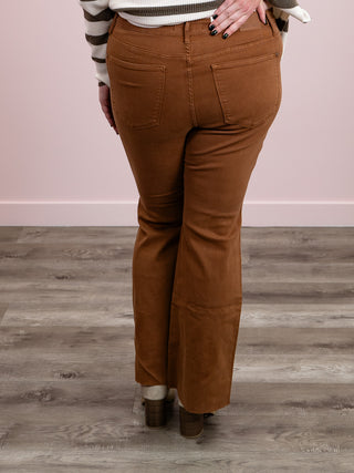 *FINAL SALE* Judy Blue | High Rise | BROWN Tummy Control Flare LONG | Dale