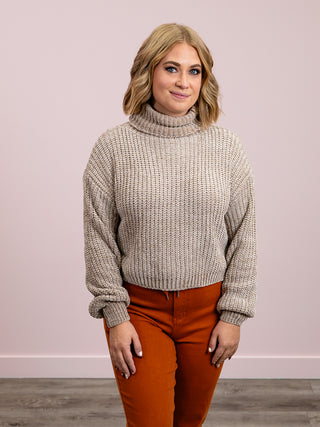 *FINAL SALE* Lindy Turtleneck Sweater | Heather Cocoa