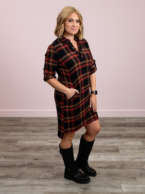 *NEW* DEX | Coal Miners Daughter Shirt Dress | Golden Rust Plaid